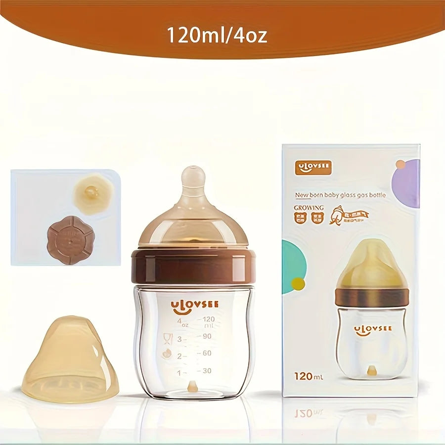 Borosilicate Glass Anti-Colic Bottle – wide neck design