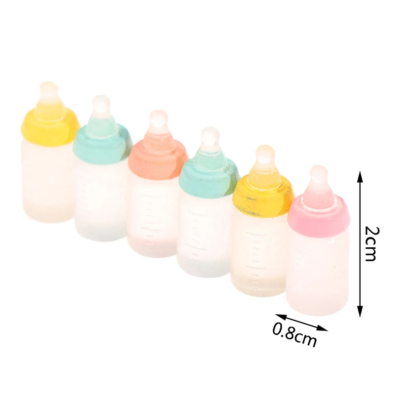 Dollhouse Miniature Milk Bottle Set 6pcs 112 Scale