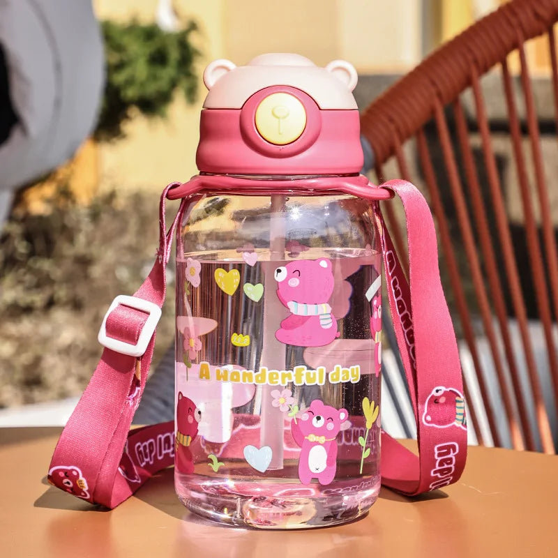 Kids Sippy Cup with Straw & Handle 650ml 2 Colors – front view