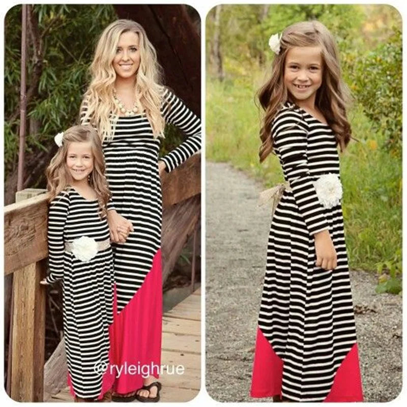 Mom and Daughter Matching Floral Dress Set