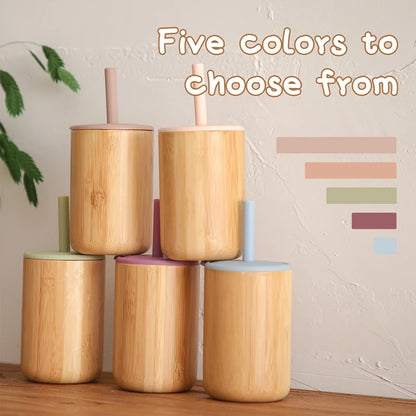Bamboo Silicone Straw Cup for Kids 150ml – bamboo body