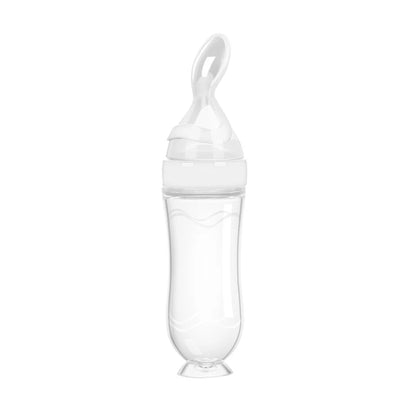 Silicone Squeeze Feeding Bottle with Spoon