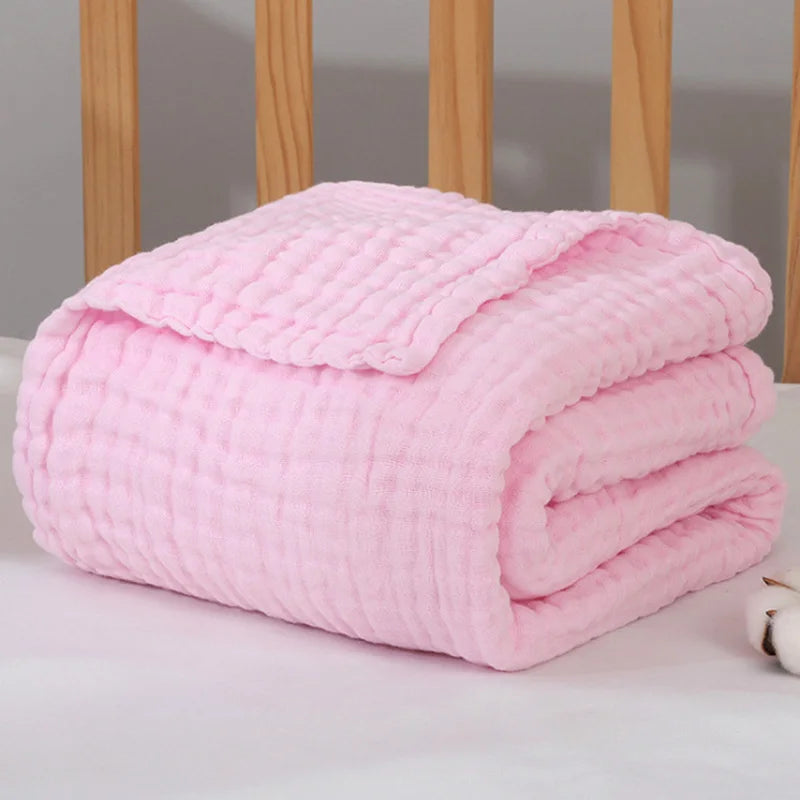 6-Layer Gauze Swaddle Blanket 105cm 5 Colors – 6-layer gauze cotton