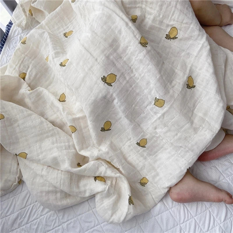 Muslin Swaddle Blanket 120x120cm 2 Colors – cotton bamboo fiber blend