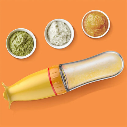Silicone Squeeze Feeding Bottle with Spoon