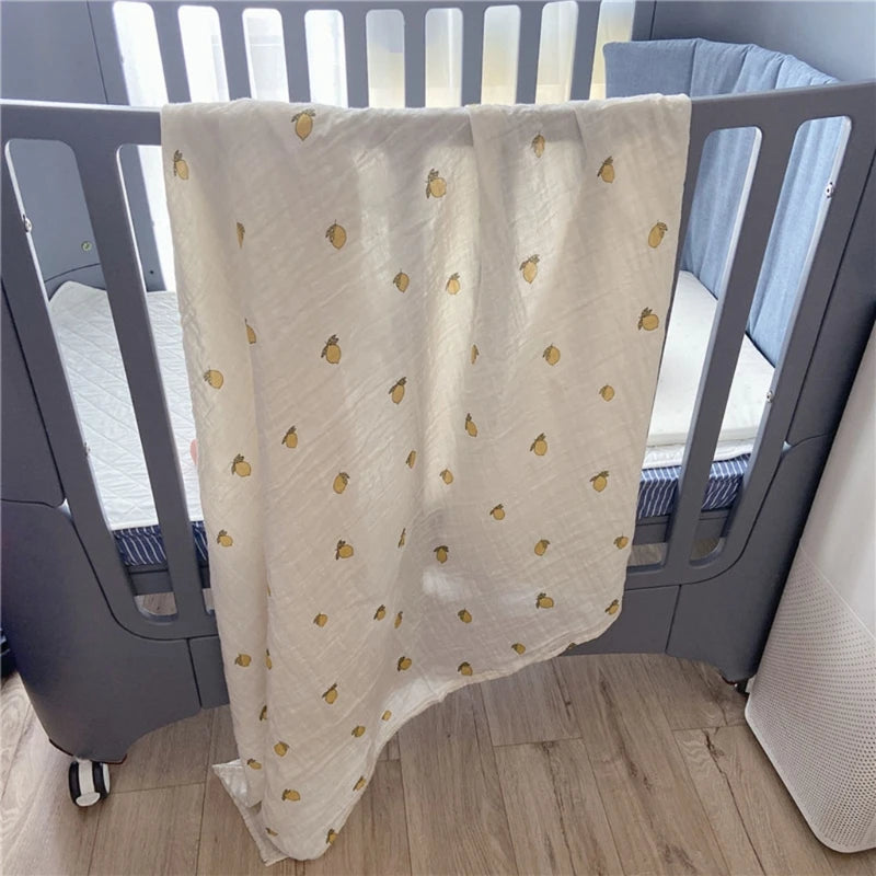 Muslin Swaddle Blanket 120x120cm 2 Colors – cotton bamboo fiber blend
