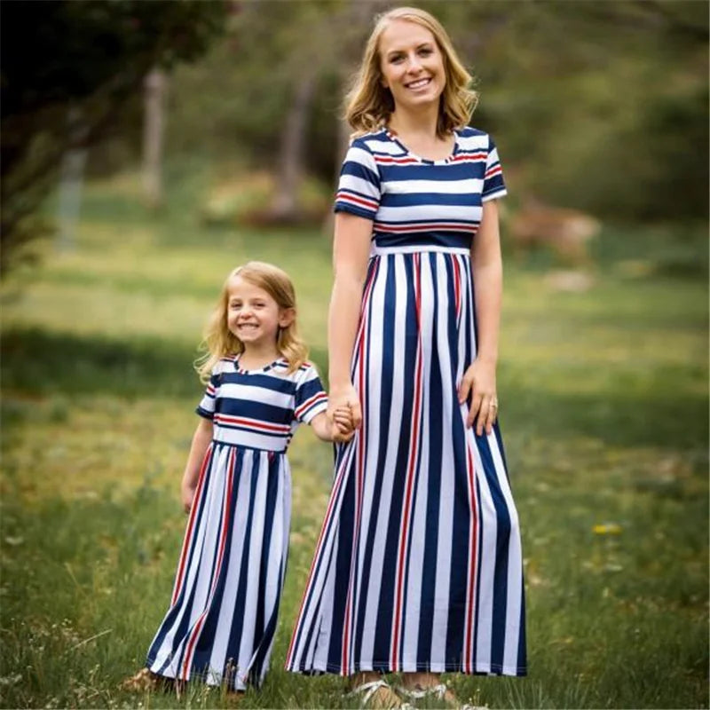 Mom and Daughter Matching Floral Dress Set