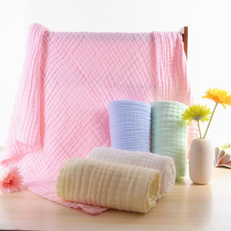 6-Layer Gauze Swaddle Blanket 105cm 5 Colors – 6-layer gauze cotton