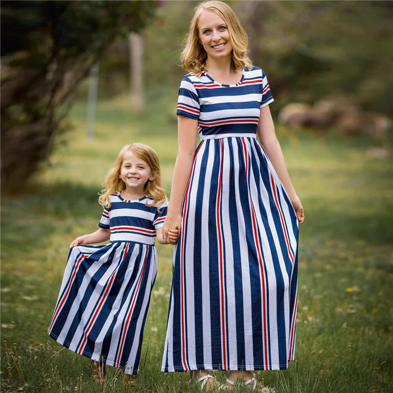 Mom and Daughter Matching Floral Dress Set