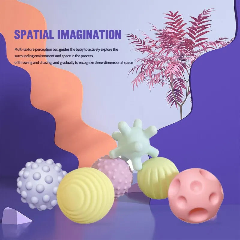 Sensory Textured Silicone Balls 6pcs 13-24M