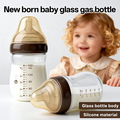 Borosilicate Glass Anti-Colic Bottle – wide neck design