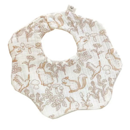 Animal Muslin Burp Cloth Bib Cotton 0-1Y – Front View
