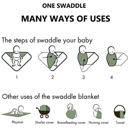 Swaddle Set with Matching Hat Anti-Tremor 0-24M