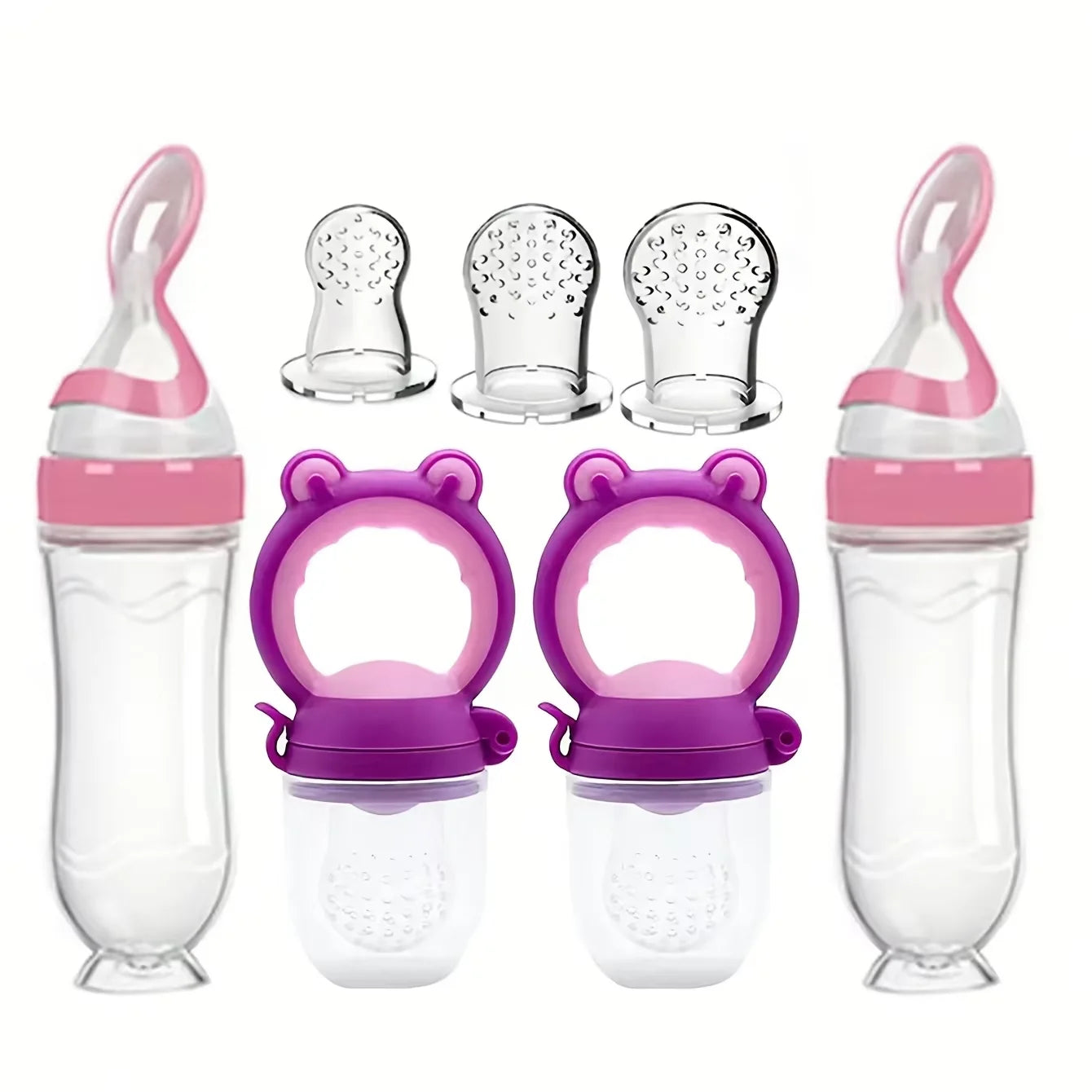 7PCS Feeding Set Silicone Bottles Feeder