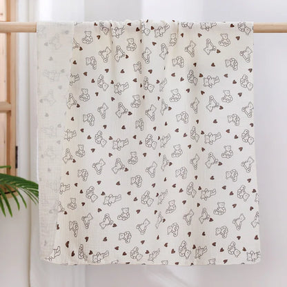 Cotton Muslin Swaddle Blanket 80x80cm 0-24M Kids