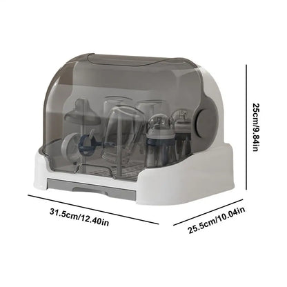 Baby Bottle Drying Rack Dustproof Storage Box – front view