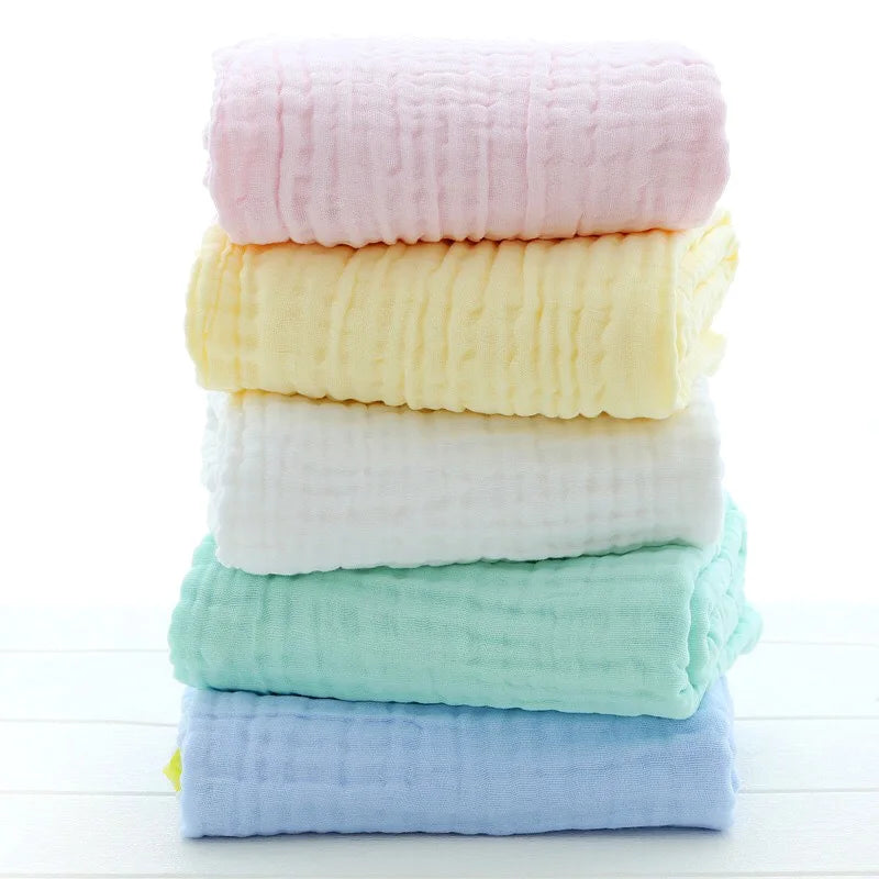 6-Layer Gauze Swaddle Blanket 105cm 5 Colors – 6-layer gauze cotton