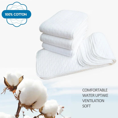 Cotton Diaper Inserts 10-Pack Washable