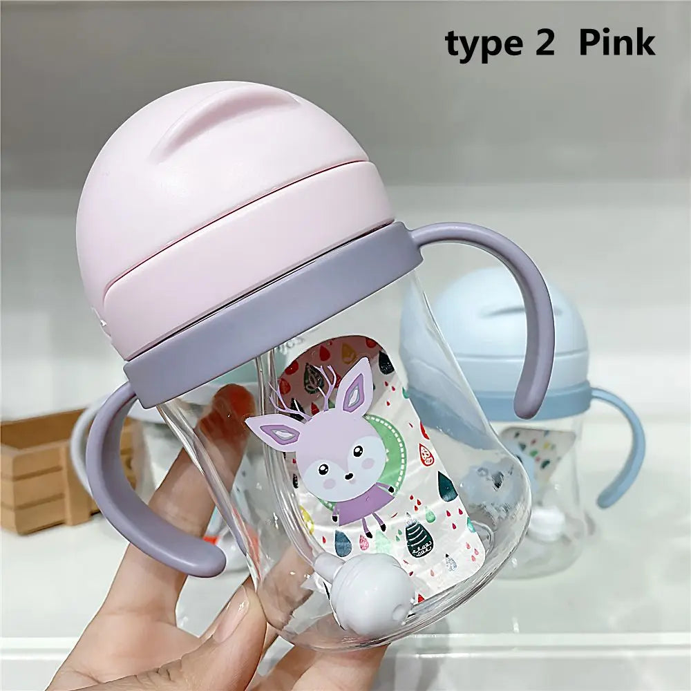 Kids Straw Water Bottle 250-350ml 9 Colors – built-in straw with gravity ball