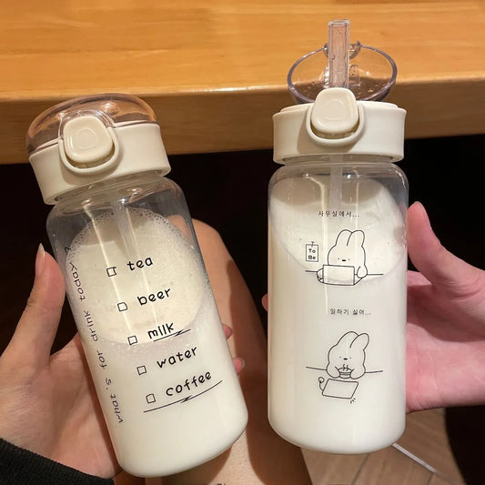Kids Cartoon Sippy Cup 520ml Straw Spill-Proof