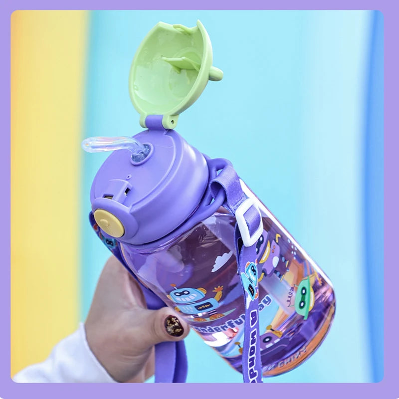 Kids Sippy Cup with Straw & Handle 650ml 2 Colors – front view