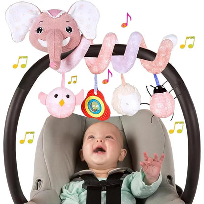 Car Seat Plush Music Hanging Rattle Toy 0-6M