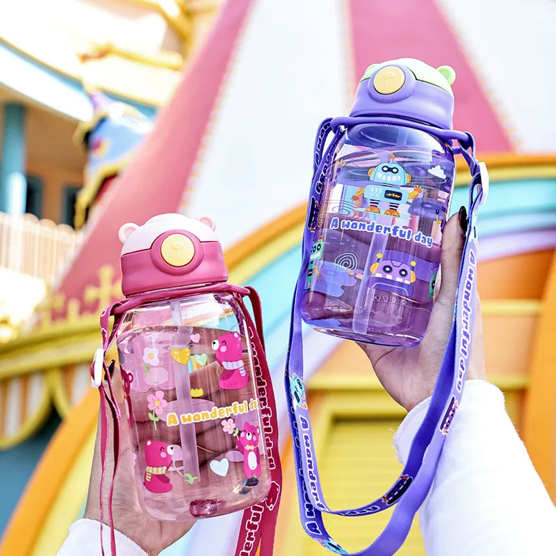 Kids Sippy Cup with Straw & Handle 650ml 2 Colors – front view