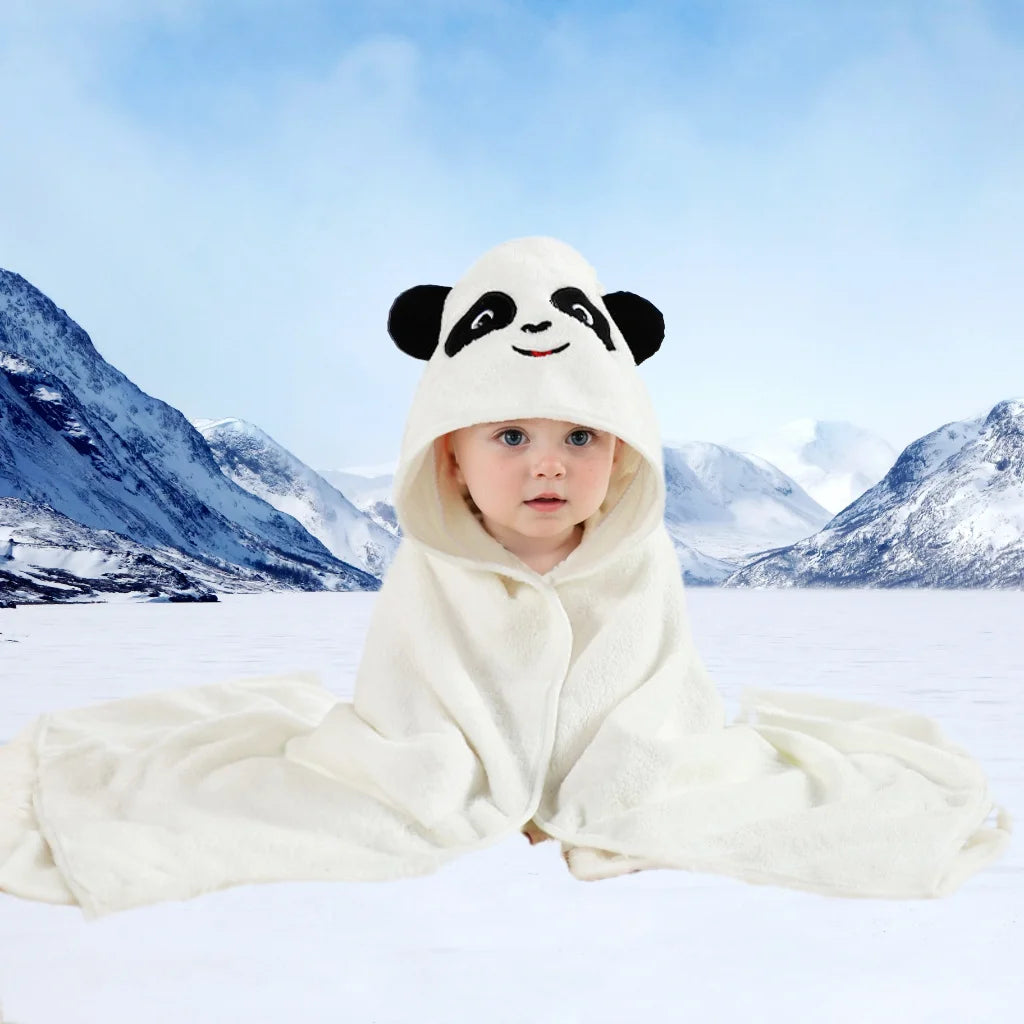 Hooded Bath Towel Animal Design 80x80cm 0-24M