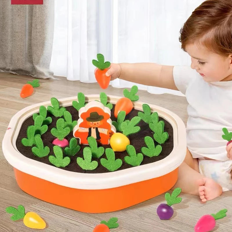 Montessori Pull Carrot Counting & Sorting Toy 3-12Y