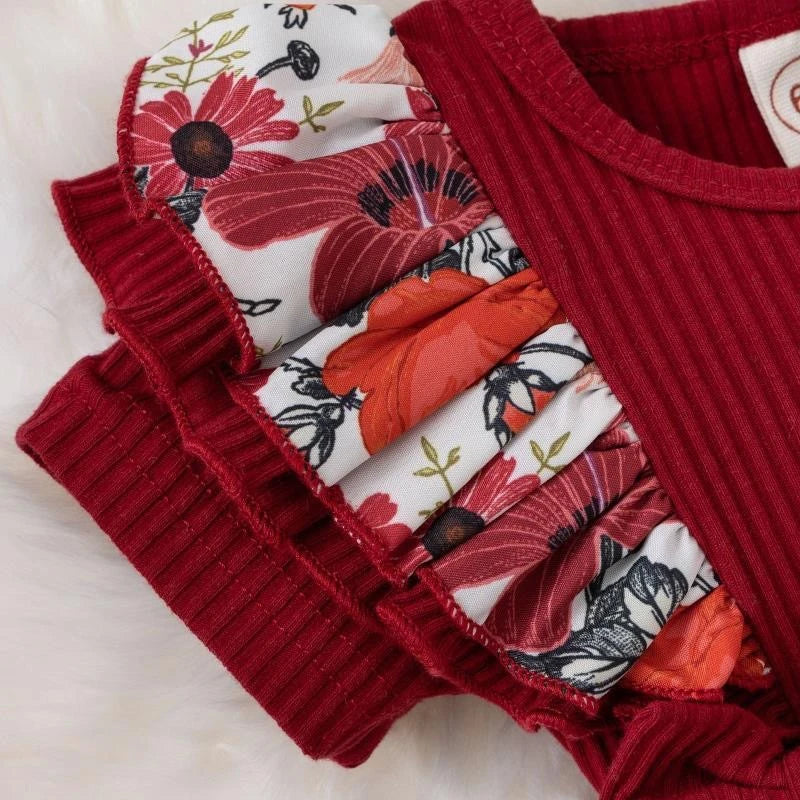 Girl Bowknot Striped Jumpsuit Dress Cotton 0-24M Kids