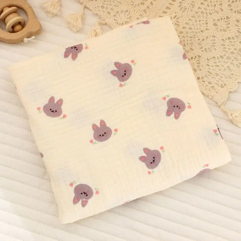 Cotton Muslin Swaddle Blanket 80x80cm 0-24M Kids