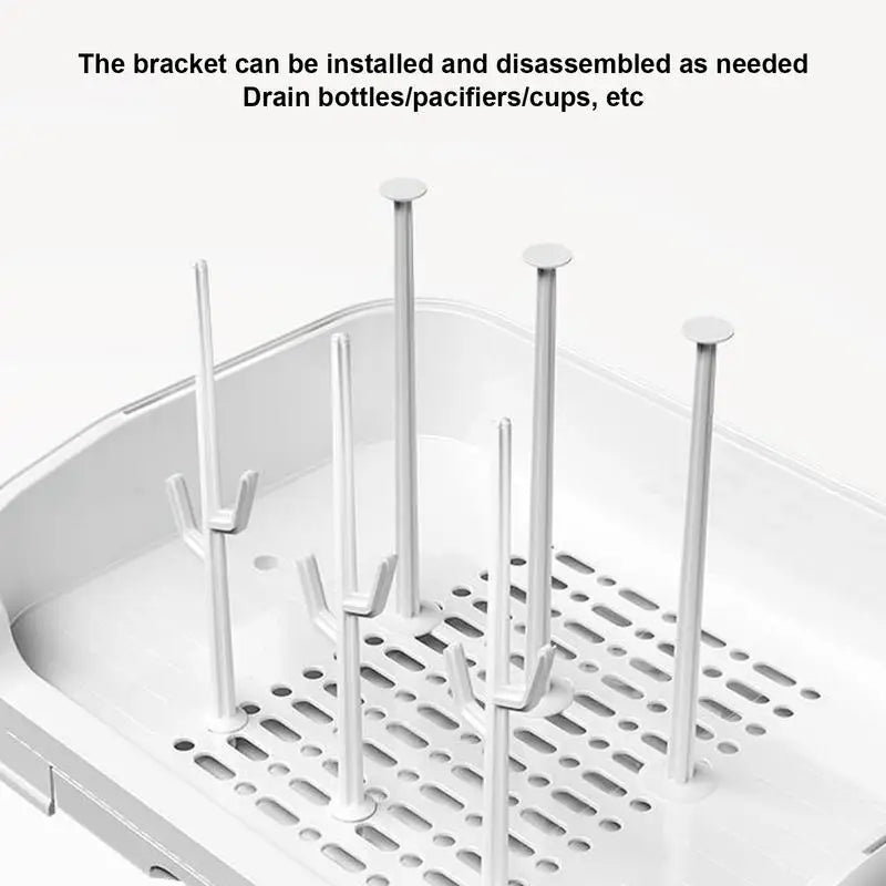 Baby Bottle Drying Rack Dustproof Storage Box – front view