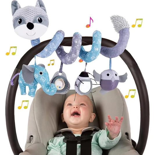 Car Seat Plush Music Hanging Rattle Toy 0-6M