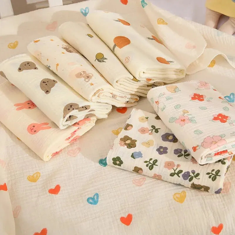 Cotton Muslin Swaddle Blanket 80x80cm 0-24M Kids