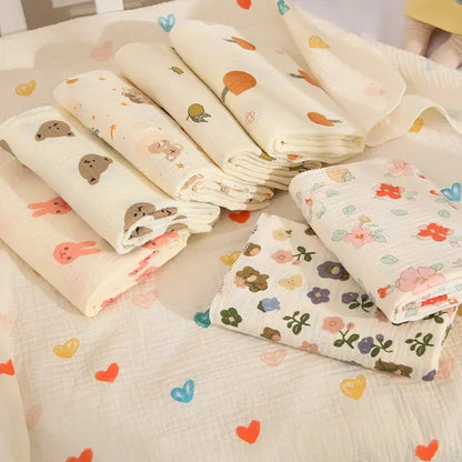 Cotton Muslin Swaddle Blanket 80x80cm 0-24M Kids