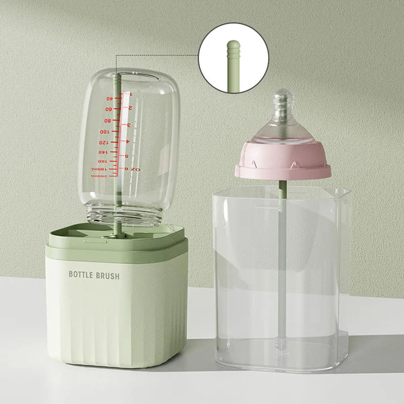 Silicone Bottle Brush Set & Storage Box 4 Colors – front view