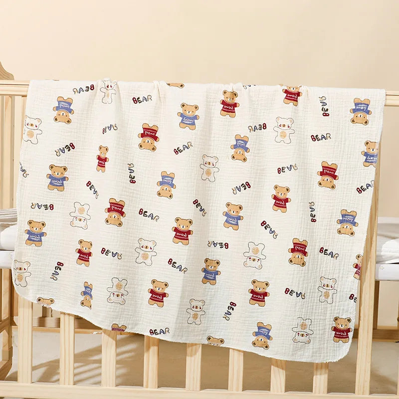 Cotton Muslin Swaddle Blanket 80x80cm 0-24M Kids