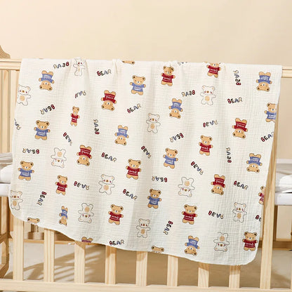Cotton Muslin Swaddle Blanket 80x80cm 0-24M Kids