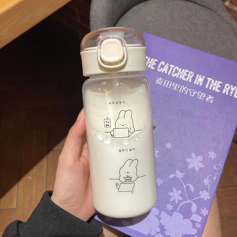 Kids Cartoon Sippy Cup 520ml Straw Spill-Proof