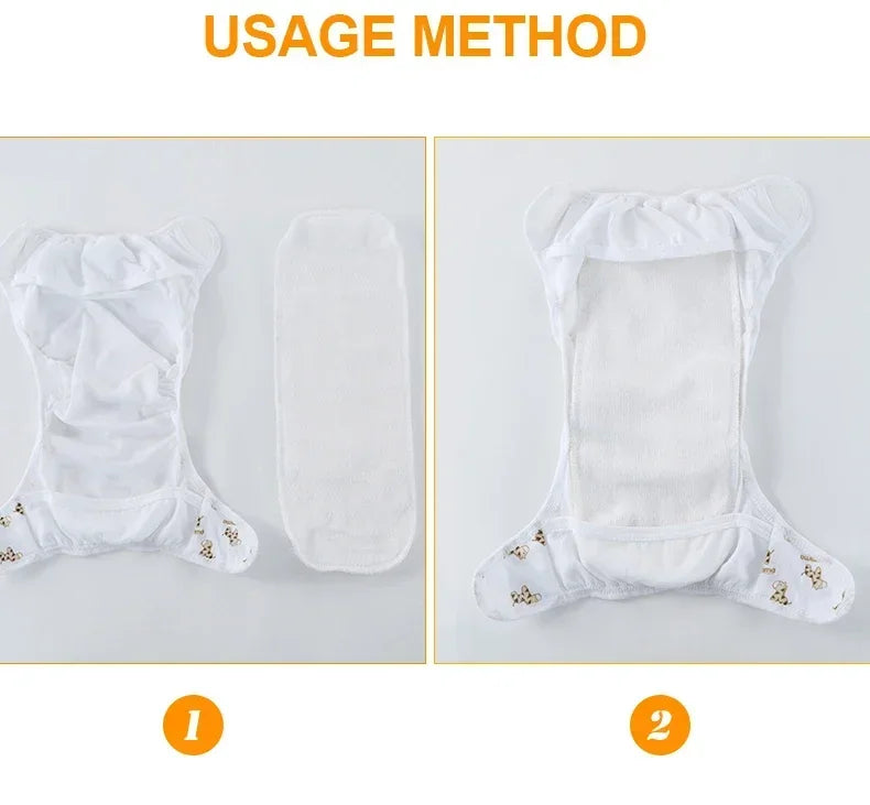  Baby Reusable Diapers Washable Nappies Cotton Diapers