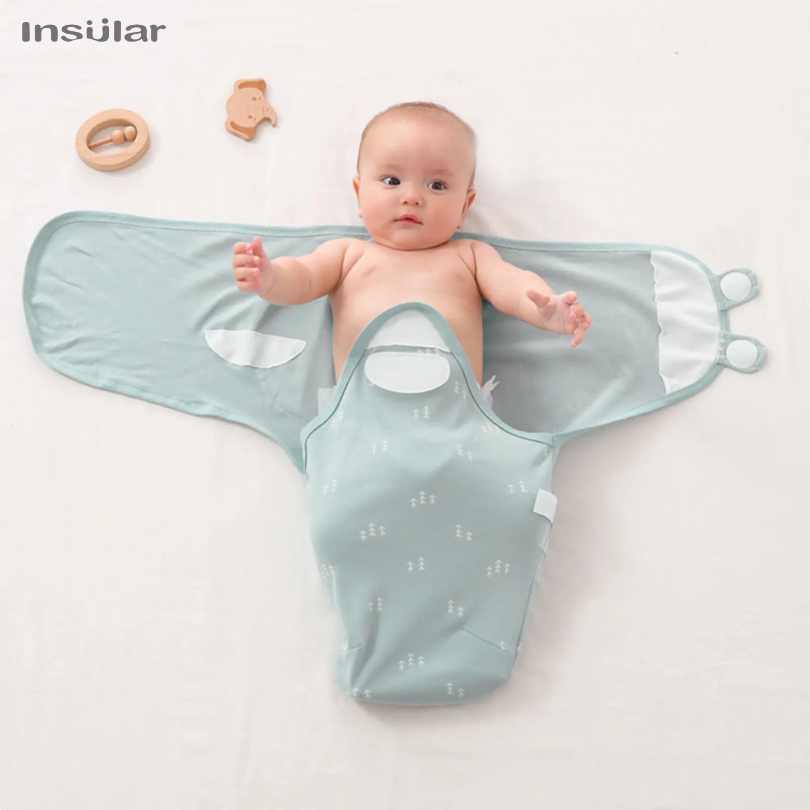3pcs Cotton Adjustable Swaddle Set 0-6M 12 Prints