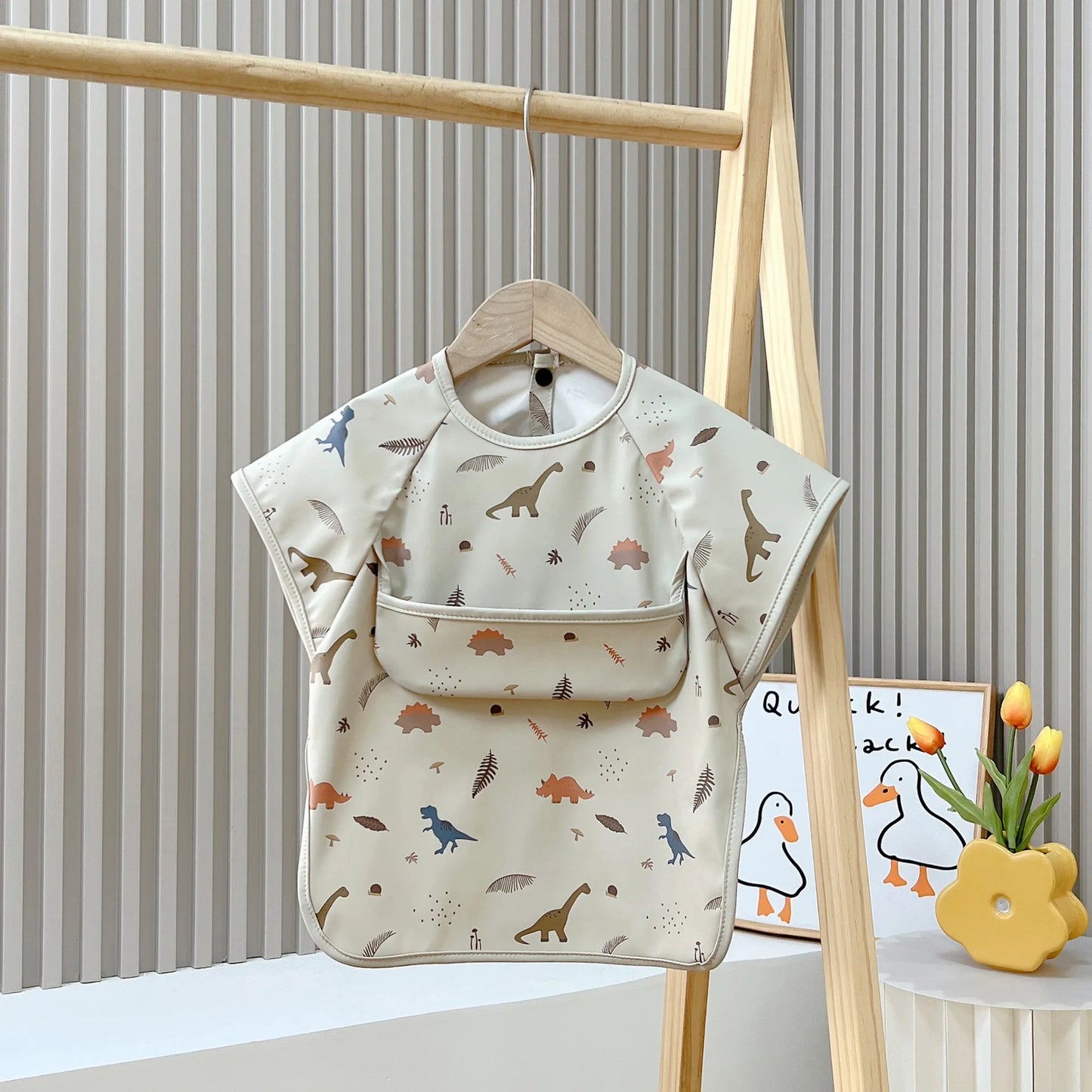 Waterproof Short Sleeve Animal Bib 1-3Y Kids