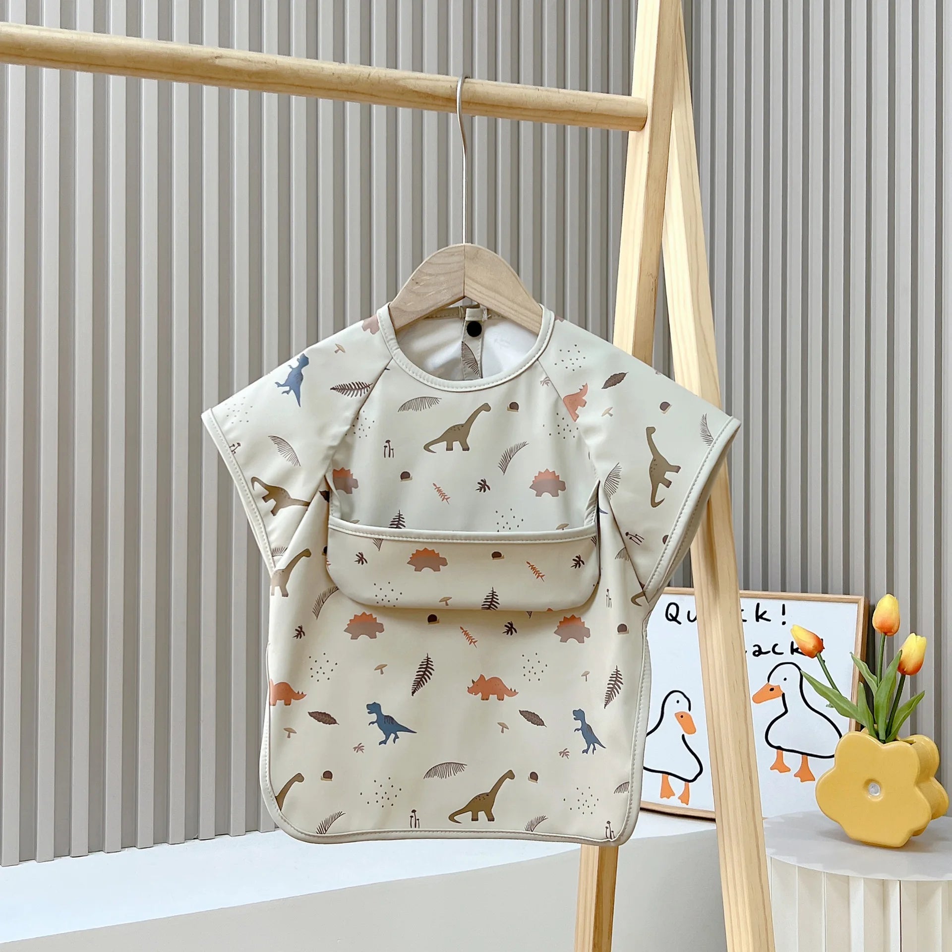 Waterproof Short Sleeve Animal Bib 1-3Y Kids