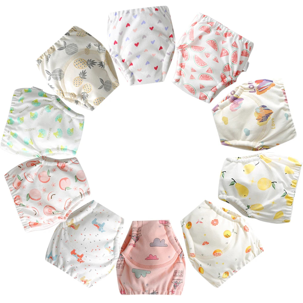 Waterproof Cotton Potty Training Pants 10-Pack – 4-layer construction
