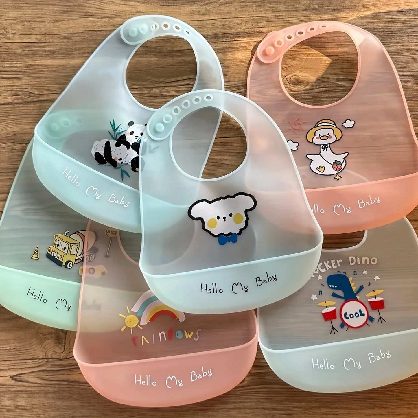 Waterproof Silicone Bib Animal Print 1-3Y