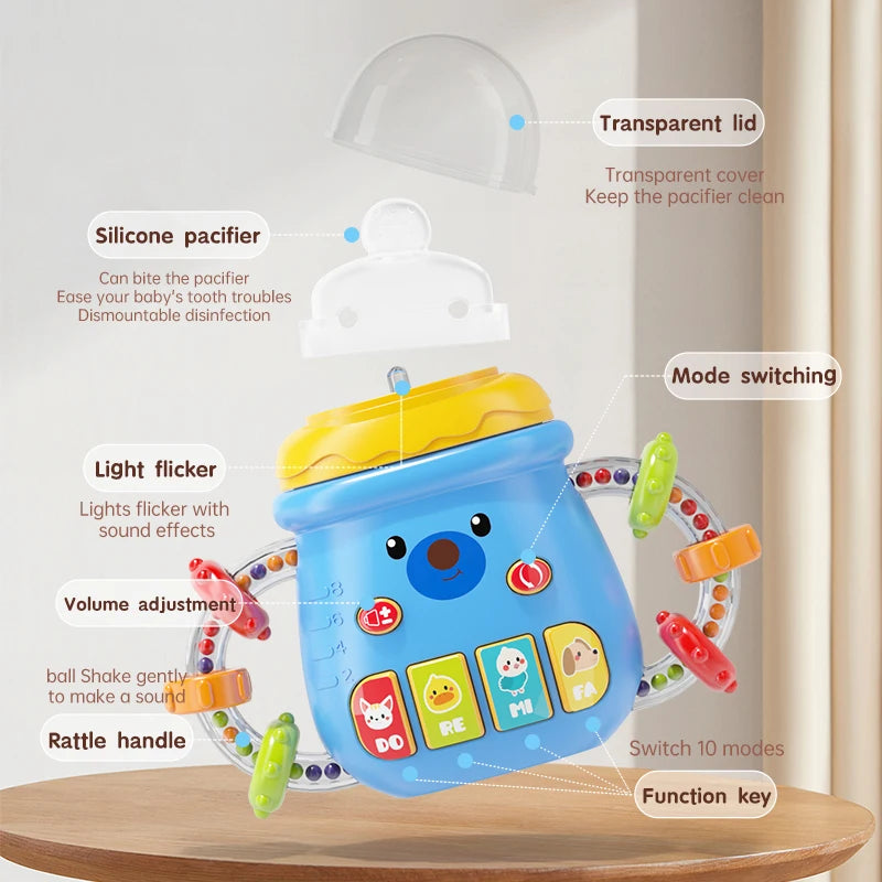 Musical Pacifier Rattle Light Soothing Toy – front view
