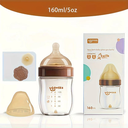 Borosilicate Glass Anti-Colic Bottle – wide neck design