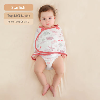 Cotton Belly Strap Swaddle S/M 4 Prints 0-6M – sizes S and M for 0-6 months