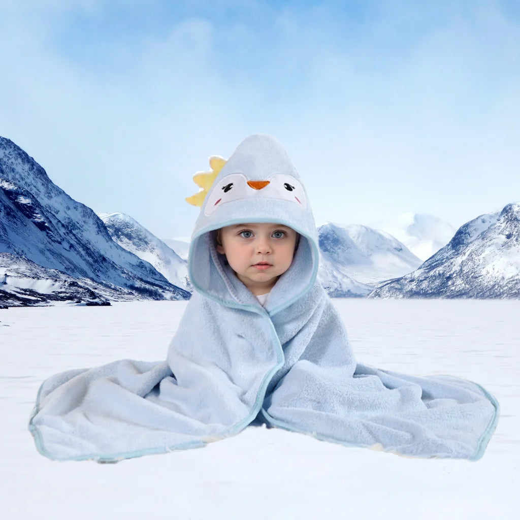 Hooded Bath Towel Animal Design 80x80cm 0-24M