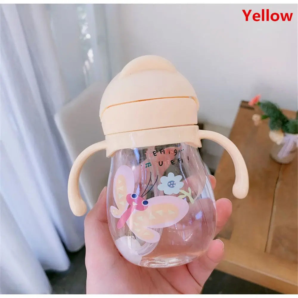 Kids Straw Water Bottle 250-350ml 9 Colors – built-in straw with gravity ball
